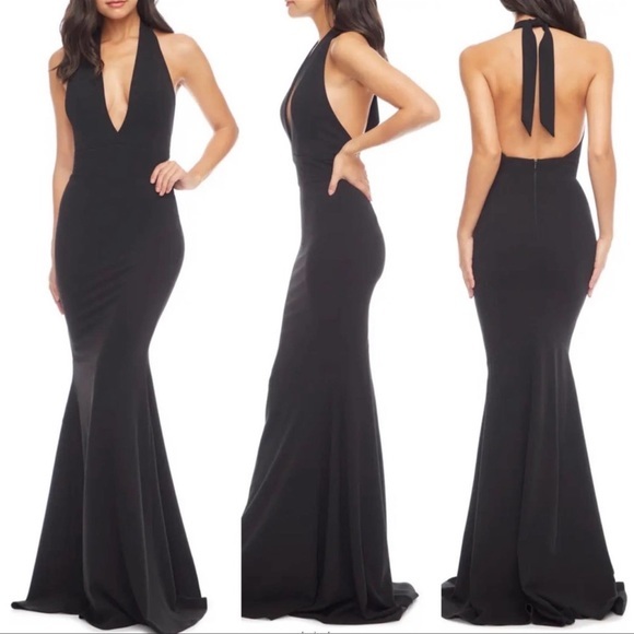 Dress The Population Camden Mermaid‎ Hem Maxi Evening Gown in Black - Picture 3 of 8